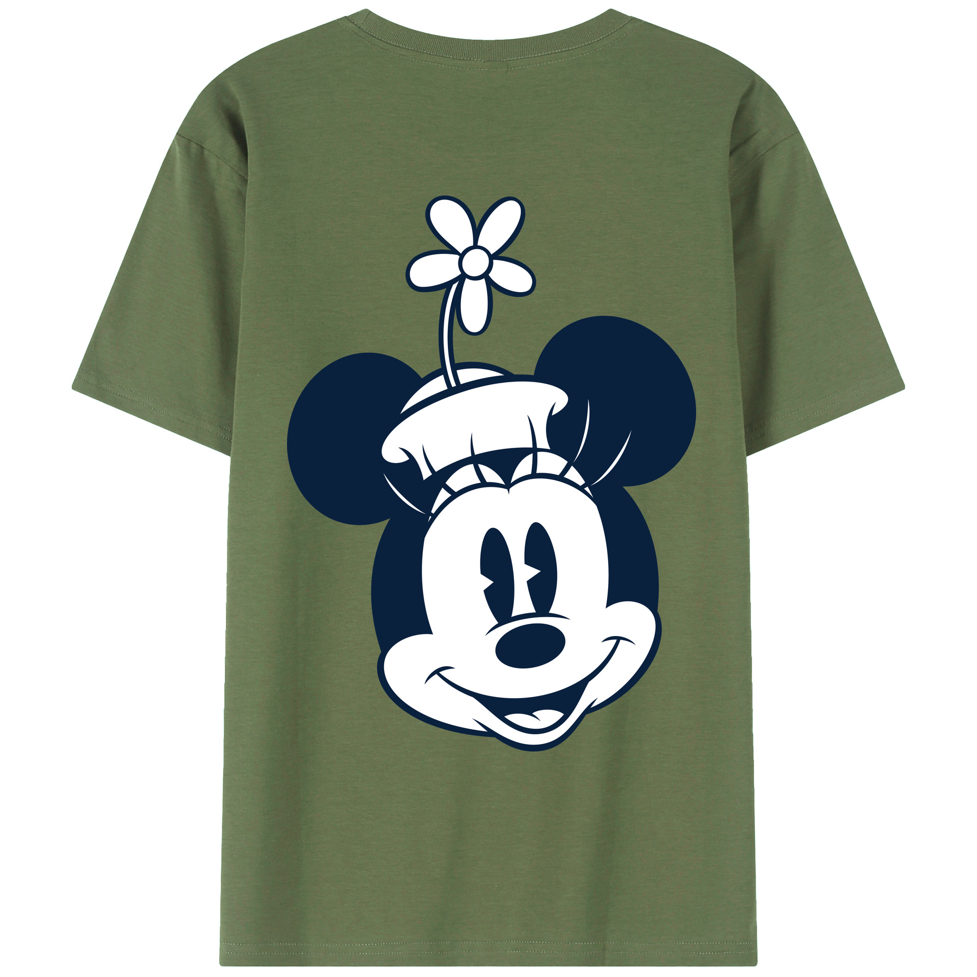 ミッキーマウス Mickey Mouse 綿100％ メンズ半袖Tシャツ（バックプリント） 通気性